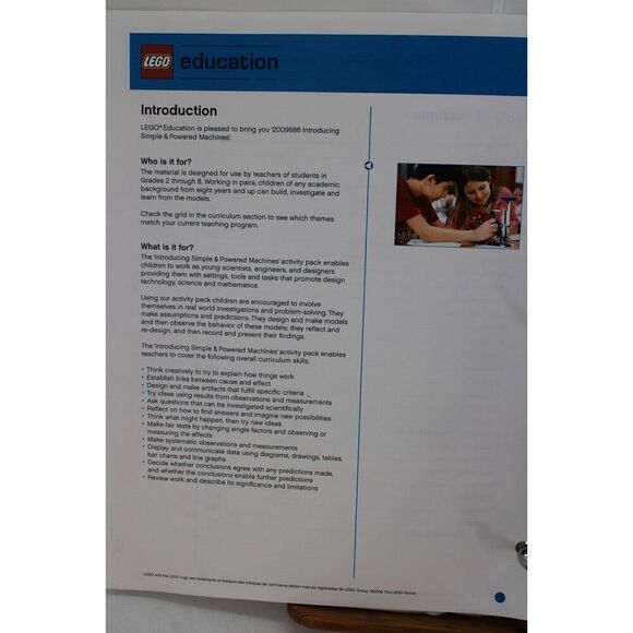 Lego Education Teacher's Guide Binder For Simple Machines Pk 59820 - Picture 3 of 7